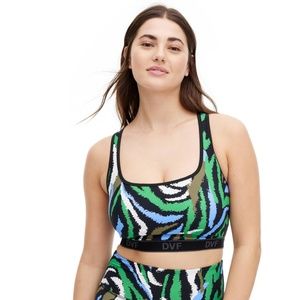 Women's Racerback Disco Zebra Green Sports Bra - DVF for Target